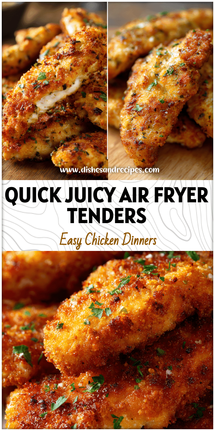 Golden Rotisserie Chicken Tenders made in an air fryer showing crisp coating and juicy Chicken Tenderloins Air Fryer Recipes style
